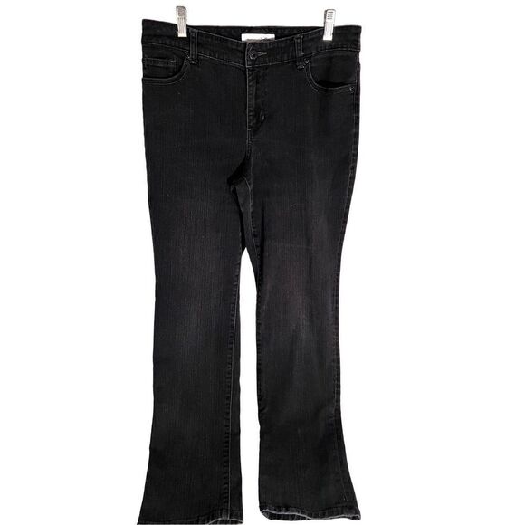 Chicos Platinum Black Wash Denim Jeans Womens Size 1.5 See Measurements - Picture 1 of 11